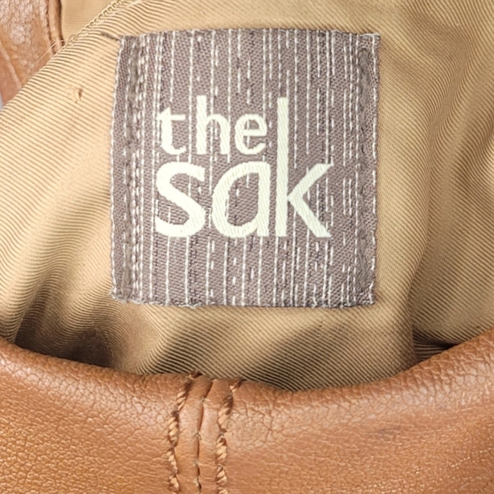 The Sak Boho Leather Crossbody Bag Tan Studded Flap Purse Adjustable Strap - Picture 8 of 10